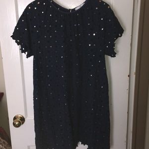 MNG XL Navy Mirror crochet Dress